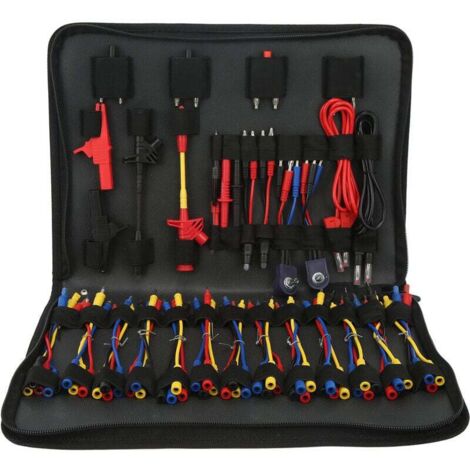 Trywise Kit de fils de Test de Circuit automobile multimètre testeurs électriques outils de Diagnostic connecteurs de fil cbles adaptateurs avec sac de transport