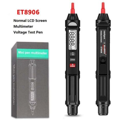 Trywise Multimètre de stylo de test électrique de type stylo 3-en-1, multimètre numérique à valeur efficace, stylo de test de tension, écran LCD