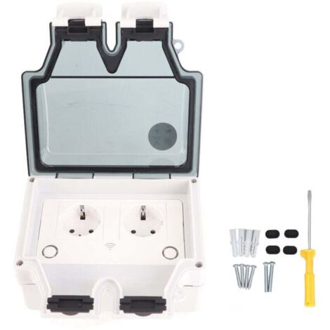 Trywise  Prise de Courant Extérieure étanche, 16A IP66 étanche à la Pluie Murale électrique Wifi Prise Intelligente Type 86 Prise de Courant, Prise Ue 110‑250V (SNW-2SR)