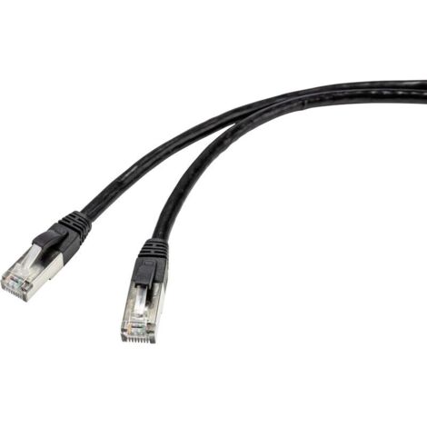 Trywise RF-4538204 RJ45 Câble réseau, câble patch CAT 6a S/FTP 30.00 m noir adapté pour une utilisation extérieure 1 pc(s) A809752