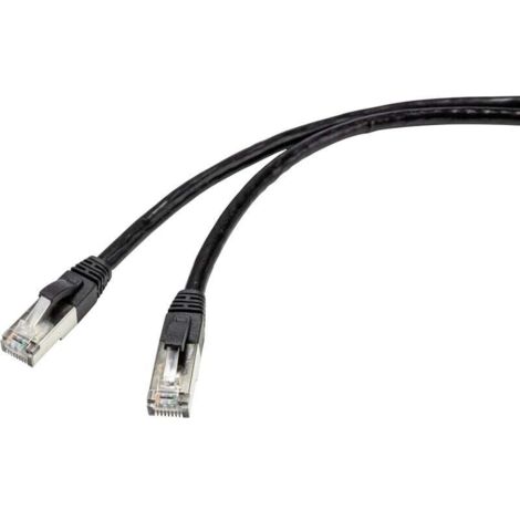 Trywise RF-4538210 RJ45 Câble réseau, câble patch CAT 6a S/FTP 50.00 m noir adapté pour une utilisation extérieure 1 pc(s) A809732