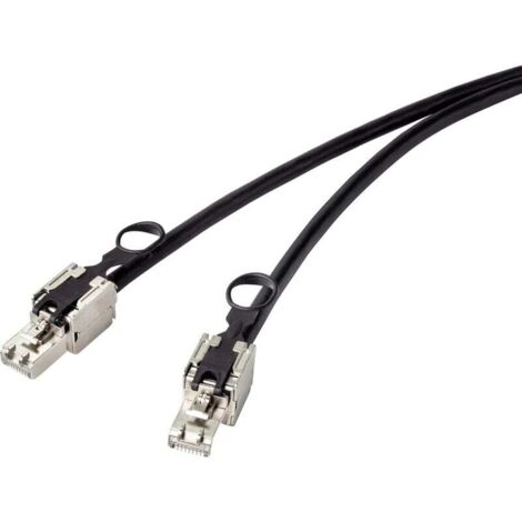 Trywise RF-4538216 RJ45 Câble réseau, câble patch CAT 6a S/FTP 0.50 m noir avec anneau à tirer pour le déverrouillage 1 pc(s) A809762