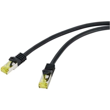 Trywise RF-4995164 RJ45 Câble réseau, câble patch CAT 6a (câble brut CAT 7) S/FTP 5.00 m noir gaine TPE, flexible, ignifuge 1 pc(s) W043652