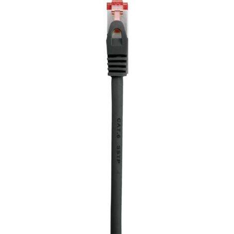 Trywise RF-5469256 RJ45 Câble réseau, câble patch CAT 6 S/FTP 2.00 m noir avec cliquet d'encastrement, contacts dorés, ignifuge 1 pc(s) D218562
