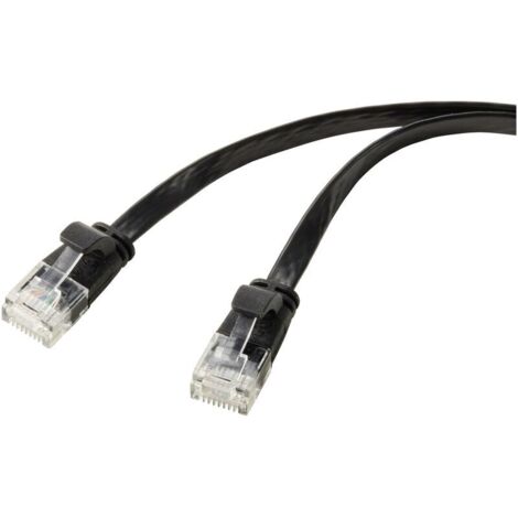 Trywise RF-5771530 RJ45 Câble réseau, câble patch CAT 6 U/UTP 0.50 m noir gaine en PVC 1 pc(s) C634832