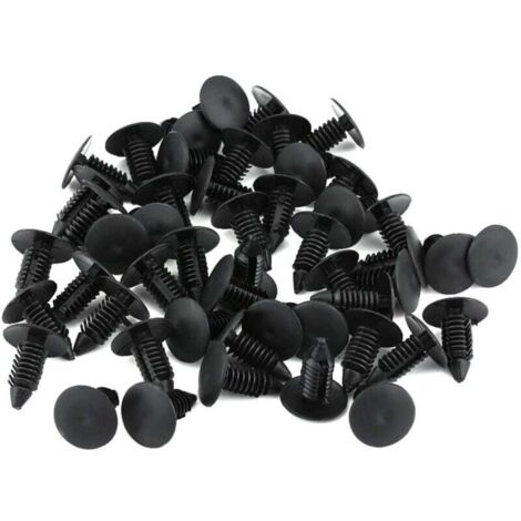 Trywise  Rivet Clips Plastique,50 pièces Clips Plastique Rivet Carrosserie Garniture Garniture de Retenue de Fixation de rivet Pare-chocs de Voiture Push Pin Clip Noir