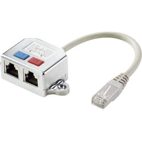 Trywise RJ45 réseau informatique Adaptateur en T CAT 6 [2x RJ45 femelle - 1x RJ45 mâle] 15.00 cm métal A807802