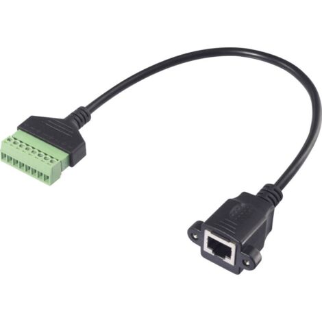Trywise RJ45 réseau informatique Câble adaptateur [1x RJ45 femelle 8P8C - 1x Raccordement par serrage] 30 cm noir A590663