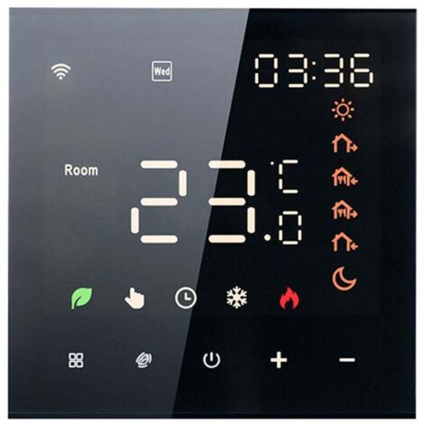 Trywise Thermostat intelligent 16A, panneau de contrôle de température programmable à commande vocale, interrupteur de thermostat de sol pour climatisation (noir)