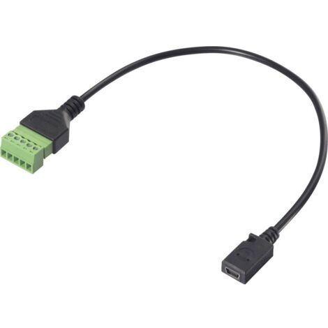 Trywise USB 2.0 Câble adaptateur [1x USB 2.0 femelle Mini-B - 1x Raccordement par serrage] RF-6443962 30 cm gaine en PVC A590693