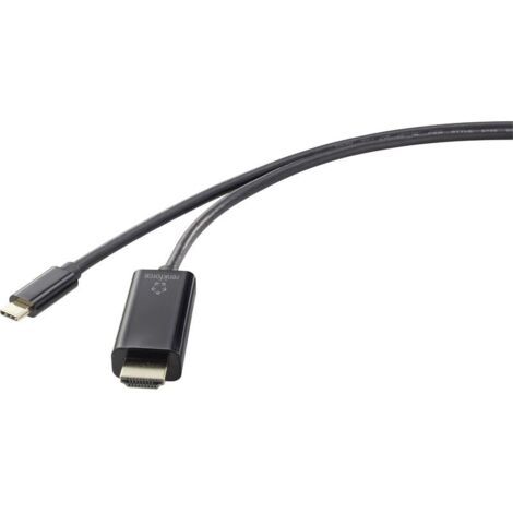 Trywise USB-C® / HDMI Câble adaptateur USB-C® mâle, Fiche mâle HDMI-A 1.80 m noir UHD 4K @ 60 Hz RF-4531592 Câble d'afficheur USB-C® A834082