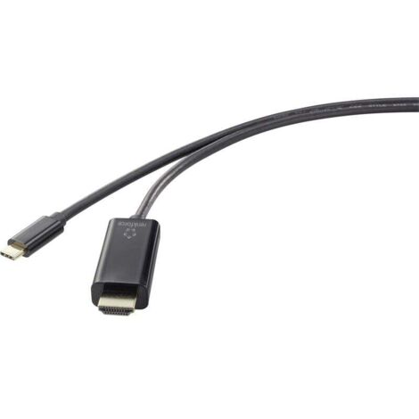 Trywise USB-C® / HDMI Câble adaptateur USB-C® mâle, Fiche mâle HDMI-A 3.00 m noir UHD 4K @ 60 Hz RF-4531594 Câble d'afficheur USB-C® A834042
