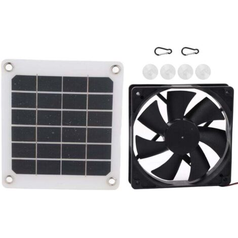 Trywise Ventilateur d'échappement de panneau d'énergie solaire extérieur 6V 10W, chargement USB pour serre et poulailler