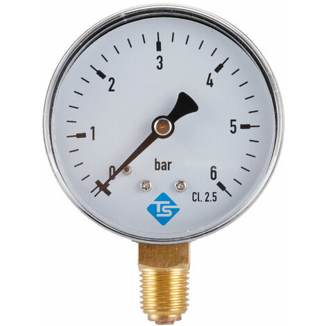 0-6 bar 1/4 NPT filetage Manomètre de pression pour Eau Liquide Carburant  Huile Air, Manomètre de haute précision
