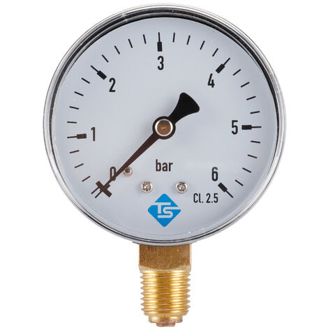 1/4NPT 0-6 bar Manomètre de pression d'eau d'air Manomètre à montage latéral