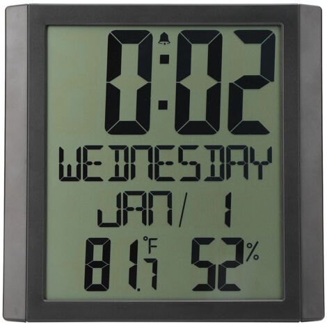 TS-8608 Digitale Wanduhr mit Temperatur- und Feuchtigkeitsanzeige