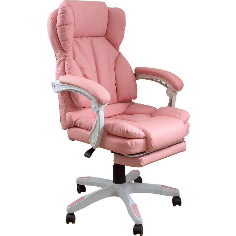 TS-BS05 Rosa Sessel Schreibtischstuhl Bürostuhl Chefsessel Fußstütze