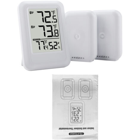TS-FT0402 Innen-/Außenthermometer mit Hygrometer, 2 Sensoren, 2,56-Zoll-Display