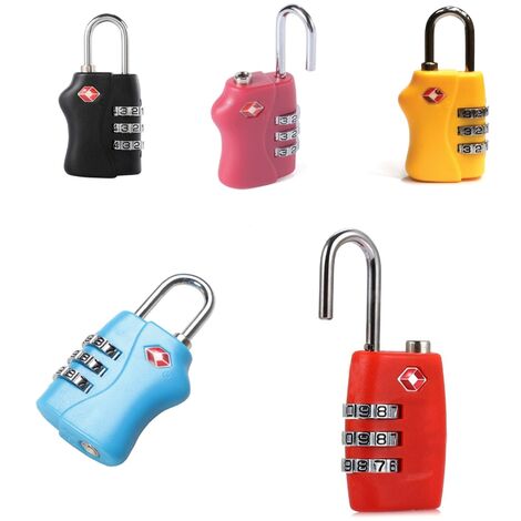 TSA Accepted Luggage Lock 3 Combination Travel Suitcase Combination Padlock Assorted Colour 1pk