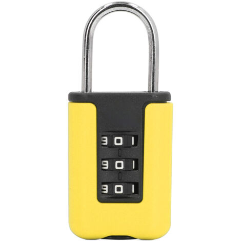 TSA Lock 3 Digit Password Stainless Steel Rustproof Long Lasting Luggage Padlock for Baggage Suitcase Yellow