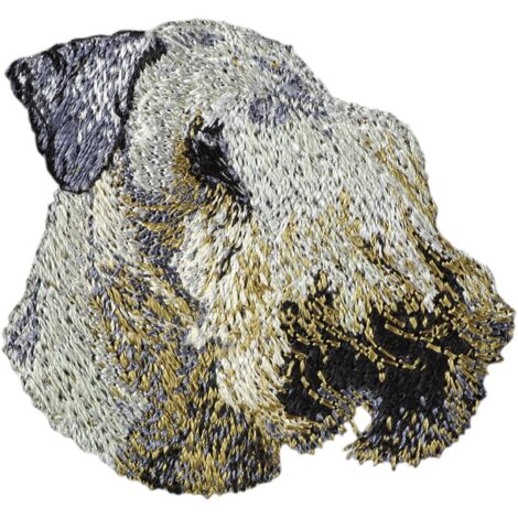 Tschechischer Terrier, Cesky Terrier - hundeförmiger Aufnäher, bestickter Aufnäher, einzigartige Dekoration für einen Rucksack von Art-Dog