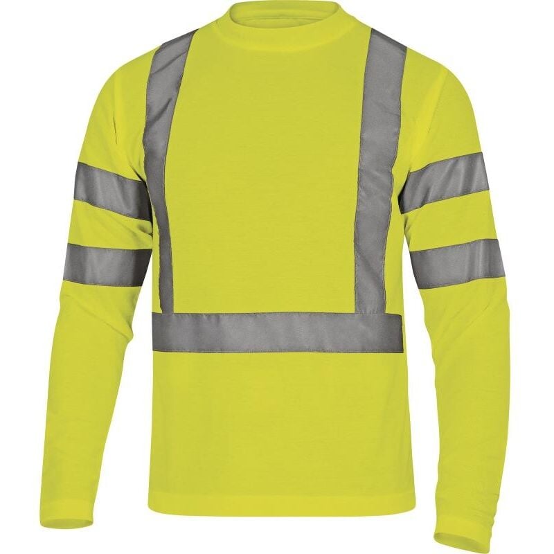 Tee shirt Delta Plus hv manches longues maille piquee 100% polyester 235 G/M² jaune fluo- STARJA0 34/36 (s)