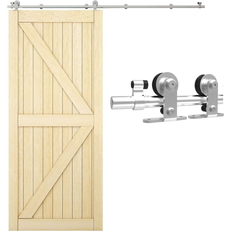 Tsmst - Rail de porte coulissante en Acier Inoxydable avec amortisseur, fixation sur chant de porte, Porte Simple 122CM