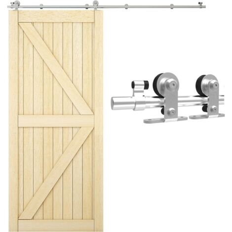 TSMST Rail de porte coulissante en Acier Inoxydable avec amortisseur, fixation sur chant de porte, Porte Simple 122CM,Portes non incluses