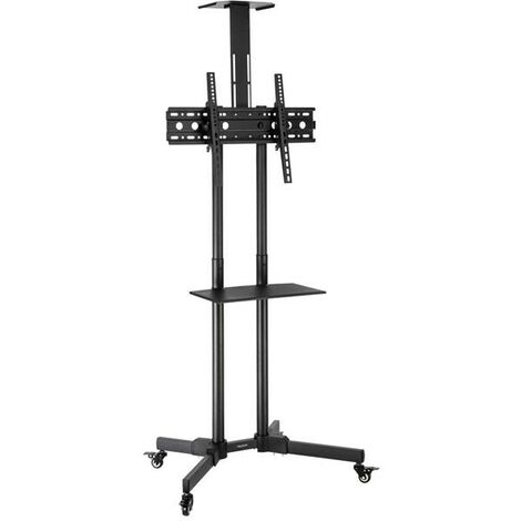 tsy 1600 32-70" tv mobile chariot poids 60kg maximum vesa 400600 haut et bas réglable 15° avec plateau poulie support caméra