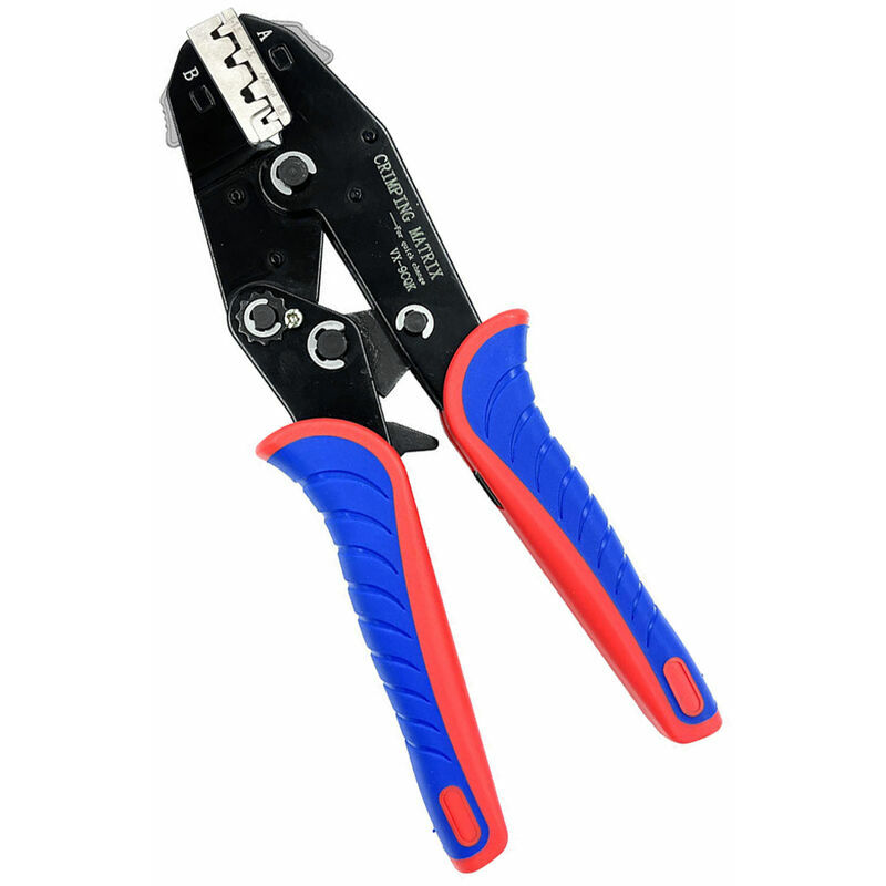 Linghhang - Tête à changement rapide Plage de sertissage 2,5-6 mm2 Connecteur photovoltaïque MC4 Sertissage Noir, rouge et bleu VK-2546