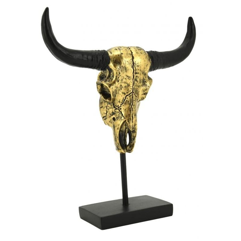 Tête de buffle en résine dorée
