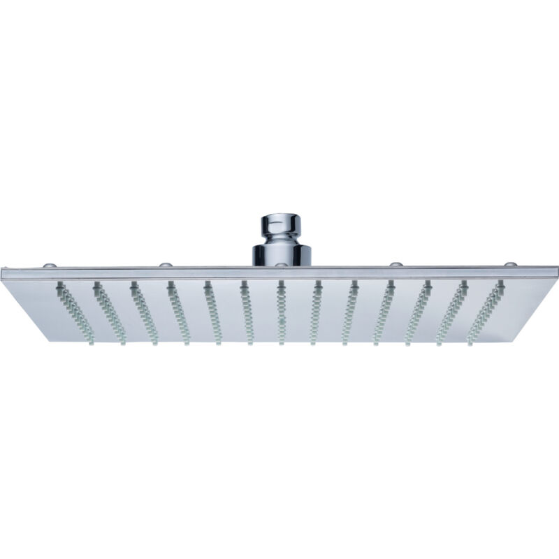 Douche de tête inox - plenitude - carrée - 30 x 30 cm - rotule orientable - embase f15/21 - picots anti-calcaire Alterna p2460