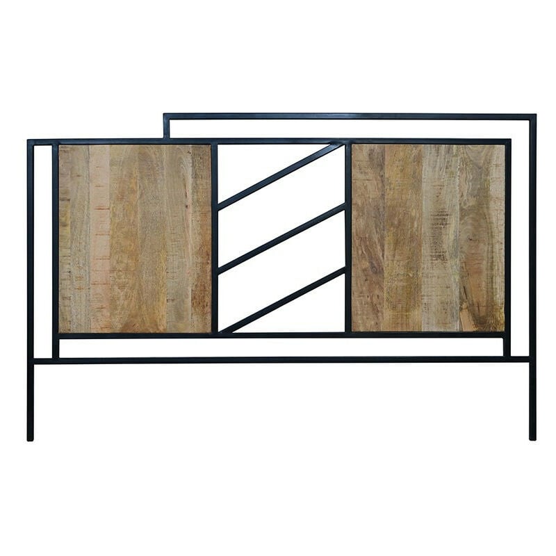 Tête de lit 160 cm ajouré métal et bois de manguier