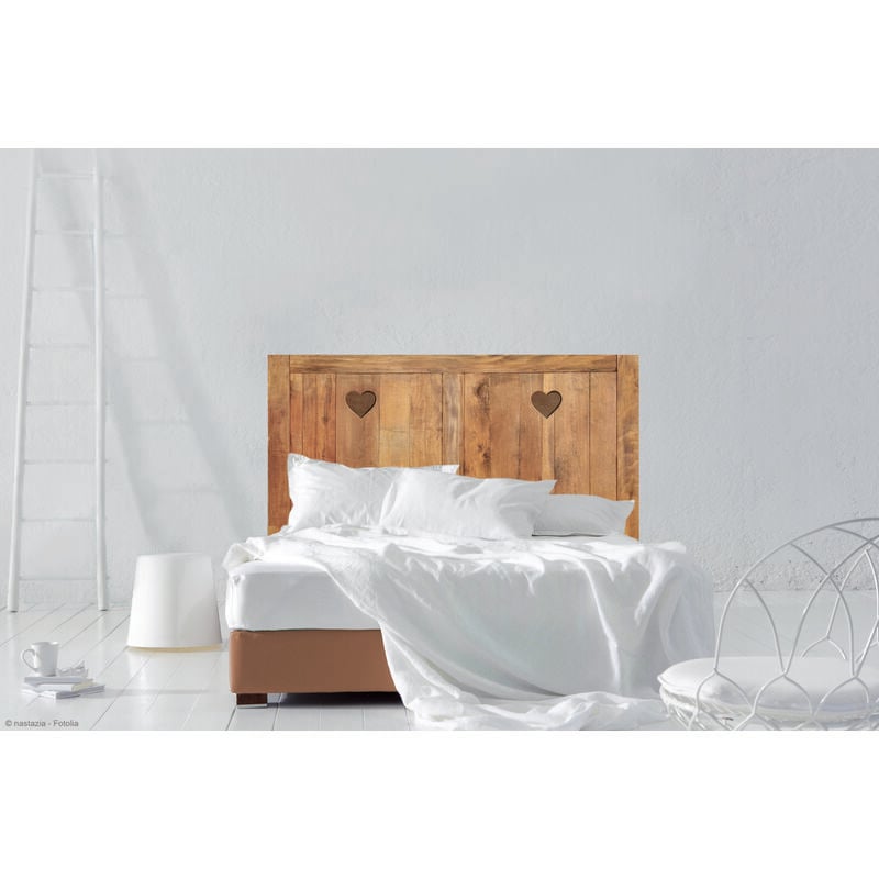 Sticker mural trompe l'oeil pour tête de lit, style montage, motif coeur, 60 cm x 160 cm