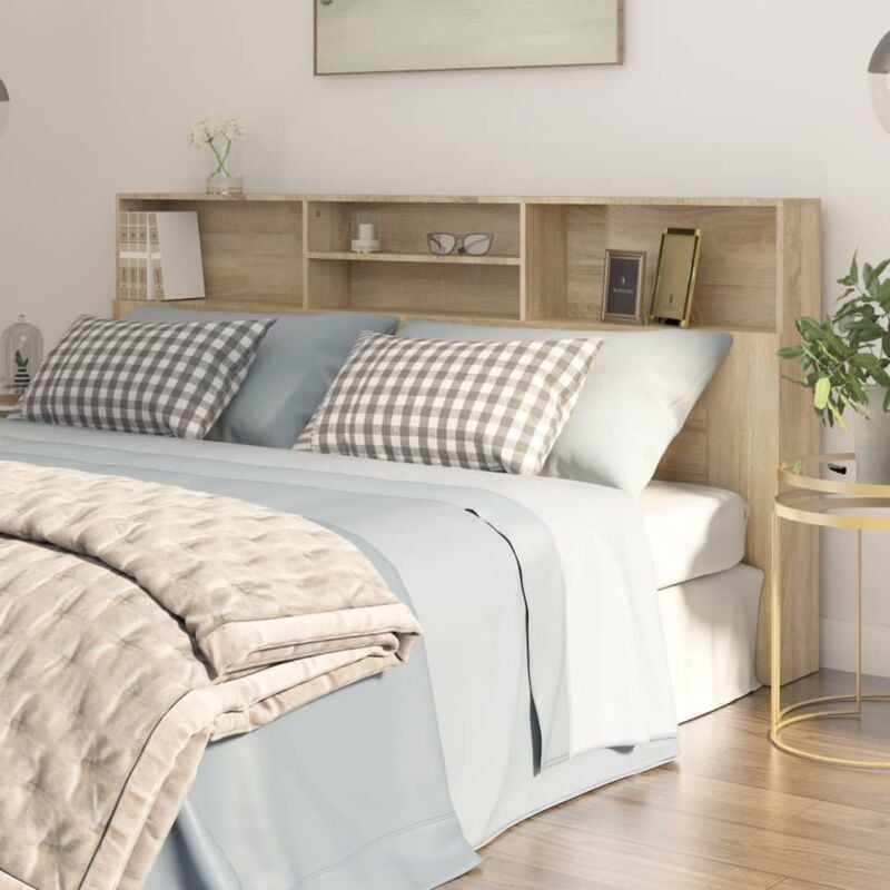 Tête de lit Armoire de tête de lit Chêne sonoma 200x19x103,5 cm 79919