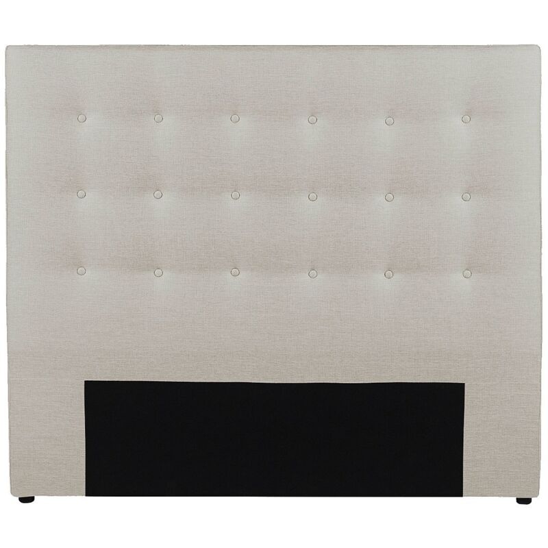 Vente-unique T&ecirc;te de lit capitonn&eacute;e FRANCESCO - 140 cm - Tissu - Beige