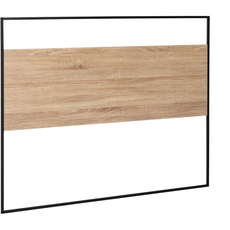 Tête de lit avec fixations murales detroit 145 cm bois et métal noir design industriel