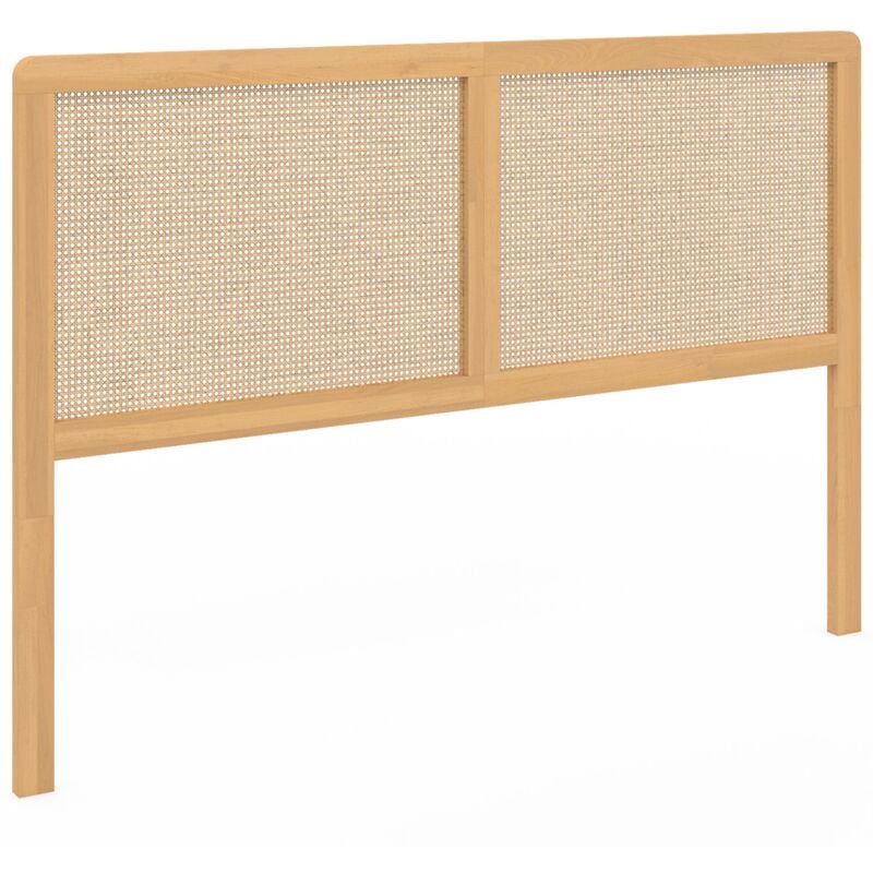 Tête de lit sur pied edhen 160 cm cannage et bois