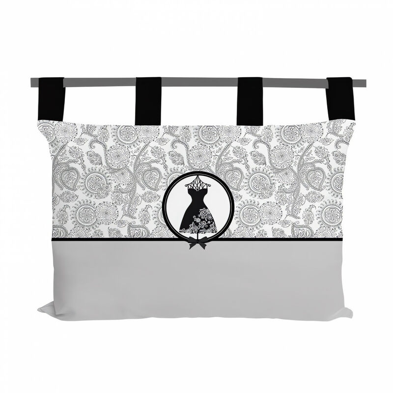 Tête de lit en coton 45X70 cm black dress, par Soleil d'ocre