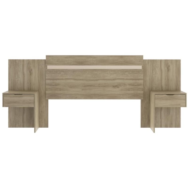 Tête de lit extensible avec chevets - 140/160 cm - Coloris : Naturel - parati