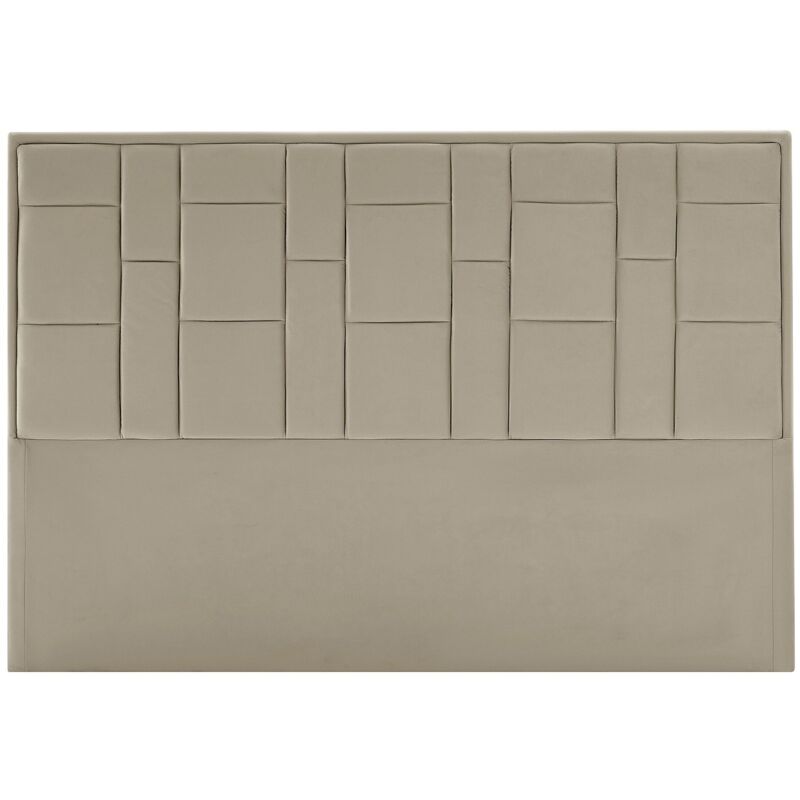 Bettkopfteil - 140 cm - Samt - Taupe - HERMINE