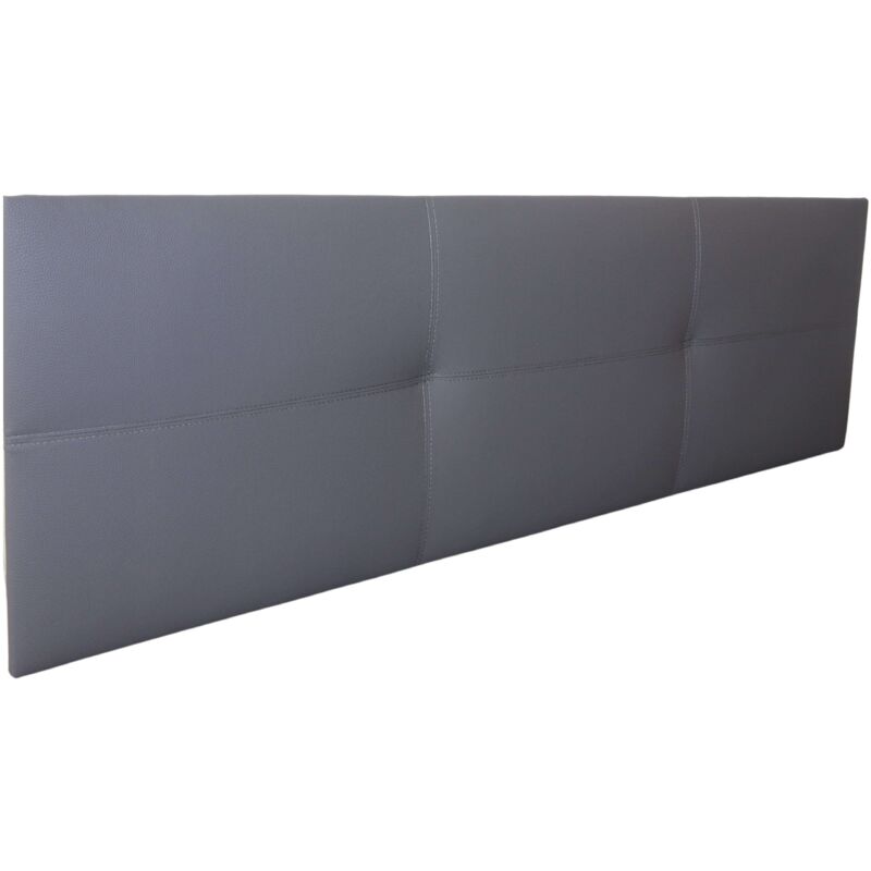 Tête de lit Isabella en simili-cuir Lit double Gris 165x52 cm