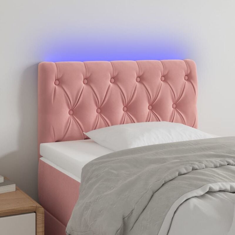 Tête de lit à led Rose 80x7x78/88 cm Velours Vidaxl