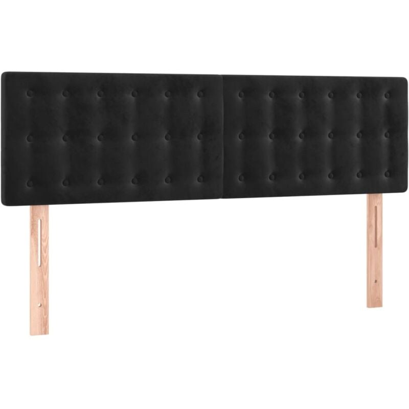 Tête de lit à led Noir 144x5x78/88 cm Velours Vidaxl