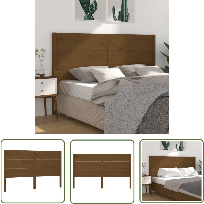 Les Tendances - The Living Store Tête de lit Marron miel 126x4x100 cm Bois massif de pin - Tête De Lit - Tête De Lit Bois - Tête De Lit Rustique