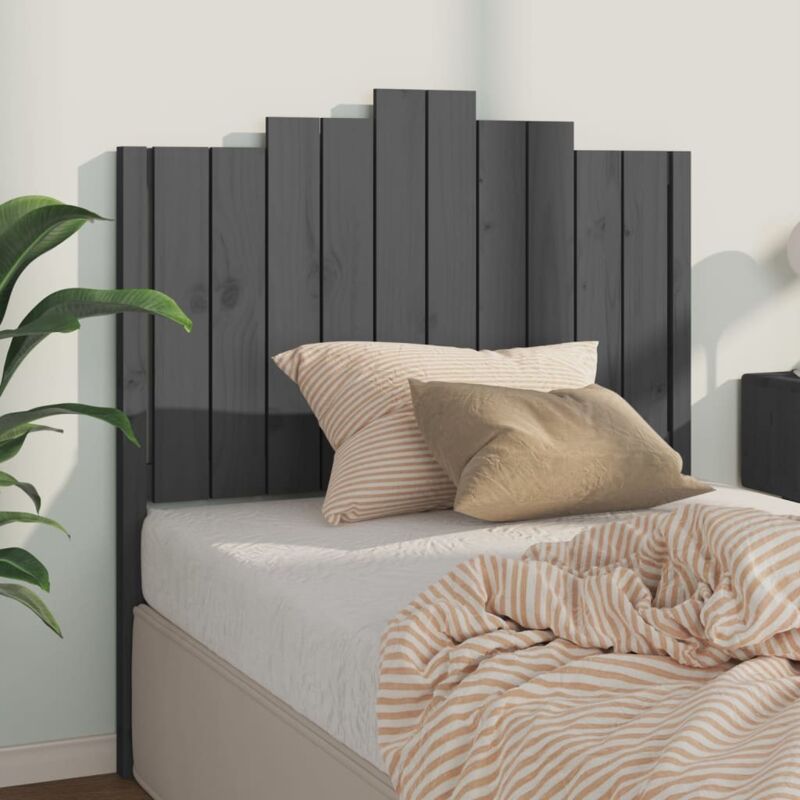 Les Tendances - Vidaxl Testiera Per Letto Grigia 106x4x110cm In Legno Massello Di Pino