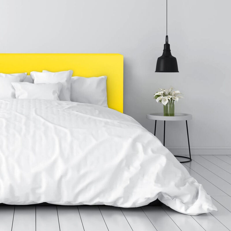 happers - tête de lit jaune rembourrée 110x50x8 (lit 105) jaune - jaune