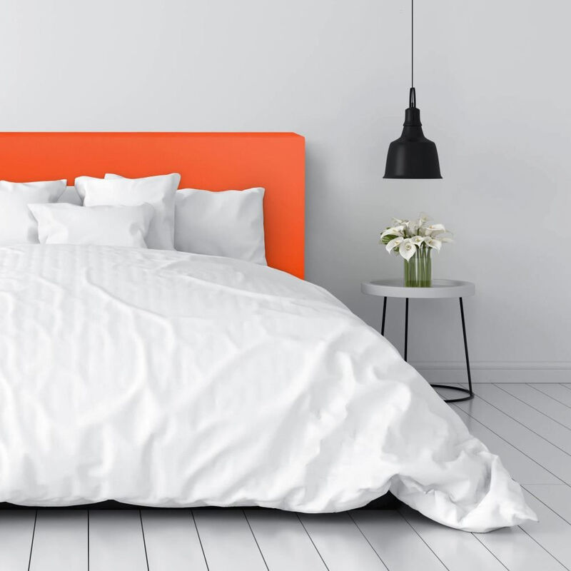 happers - tête de lit orange rembourrée 110x50x8 (lit 105) orange - orange