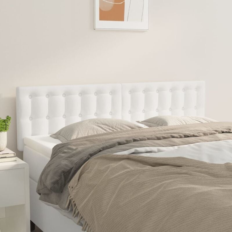 Têtes de lit 2 pcs Blanc 72x5x78/88 cm Similicuir - Vidaxl