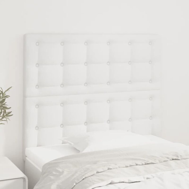 Testiera 2 Pz Bianca 90x5x78/88 Cm In Similpelle - Vidaxl
